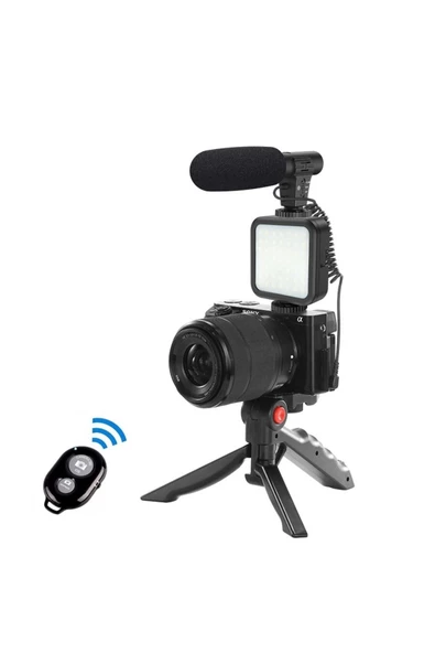 Pazariz Video Fotoğraf Çekim Bluetooth Kumandalı Işık Ring Setcanlı Yayın Vlog Konferans Videosu ürün görseli 1