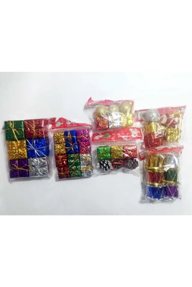 Pazariz Mini Renkli Kozalak Top 42 Parça Yılbaşı Çam Ağacı Süsü Süsleri ürün görseli 1