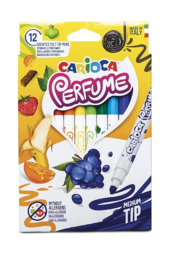 Carioca Kokulu Yıkanabilir Keçeli Boya Kalemi 12 Li Keçeli Boya ürün görseli 1