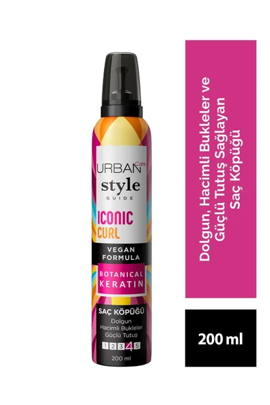 Urban Care Style Guide Iconic Curl Hacimli Bukleler Sağlayan Saç Köpüğü-güçlü Tutuş-vegan-200 ml ürün görseli 1
