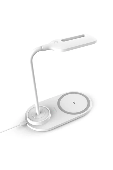 Pazariz Masa Lambası Led 10w Cep Telefonu Hızlı Kablosuz Şarj Özellikli Iki Renk Işık Siyah ürün görseli 1