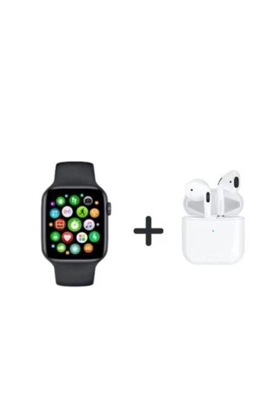 Pazariz Smart Watch 5 Akıllı Saat Ve Pro 4 Kablosuz Bluetooth Kulaklık Mikrofonlu ürün görseli 1