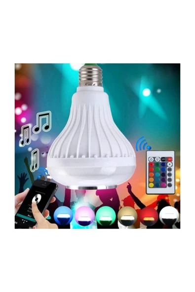 Pazariz Bluetooth Hoparlör Ve Led Lamba Uzaktan Kumandalı Ampül ürün görseli 1