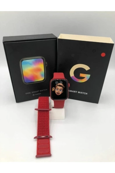 Pazariz G68l Smart Watch 6s Akıllı Saat Konuşma Özellikli Türkçe Menü Yan Tuşlar Aktif Kırmızı ürün görseli 1