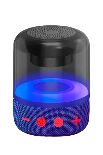 Pazariz Işıklı Bluetooth Hoparlör Ses Bombası Yüksek Ses Yeni Nesil 2023 Version Mavi ürün görseli 1