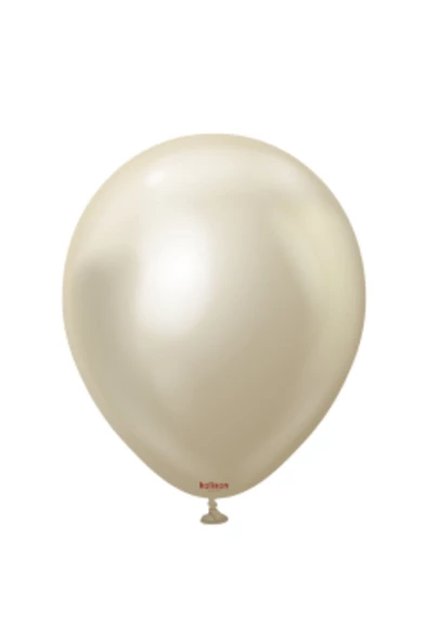 Pazariz 12'' Mirror Balon Beyaz Altın 50’li ürün görseli 1