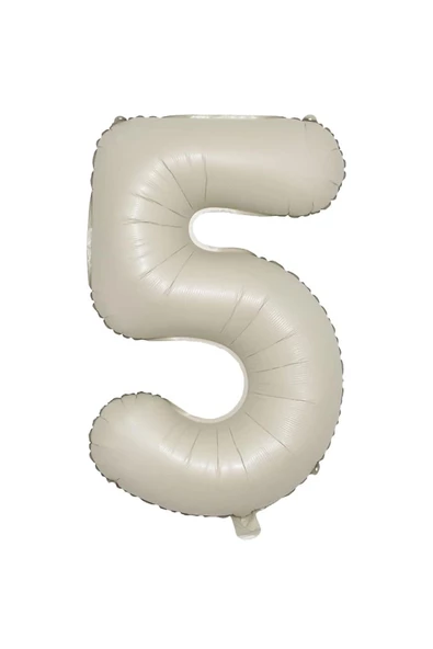 Pazariz Rakam Folyo Balon Krem  Renk 5 (34 Inç 76 Cm) ürün görseli 1