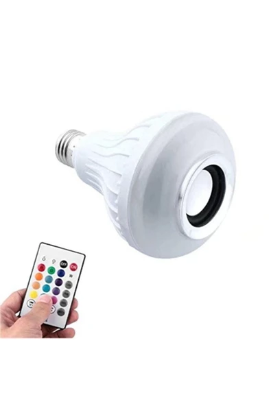 Pazariz Uzaktan Kumandalı Bluetooth Flashlı Usb Led Ampül Hoparlör-hediye ürün görseli 1
