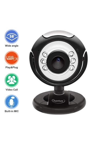 Pazariz General Home Mikrofonlu Led Işıklı Webcam Bilgisayar Kamerası ürün görseli 1