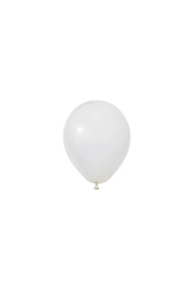 Pazariz 12 Inç Standart Boy Pastel Balon Beyaz 100 Adet ürün görseli 1
