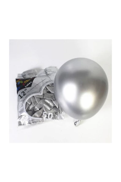 Pazariz Gümüş Renk Krom Balon 5 Adet ürün görseli 1
