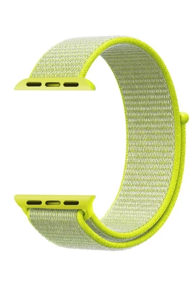 Pazariz Apple Watch Uyumlu Kordon Kayış 7 - 6 - Se - 5 - 4 - 3 - 2 - 1 42mm 44mm 45mm - Neon Yeşil ürün görseli 1