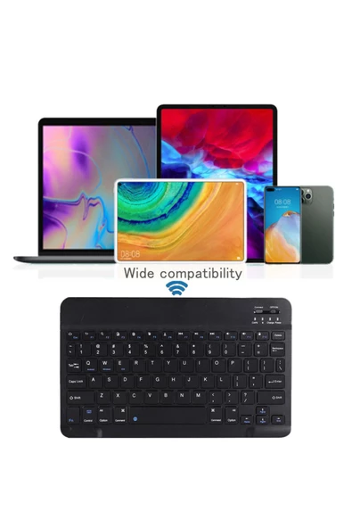 Pazariz Klavye Mouse Seti Uyumlu Klavye Mouse Set Mini Q Kablosuz 2.4G Wirelless Multimedya Siyah ürün görseli 1