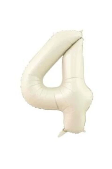 Pazariz Rakam Folyo Balon Krem Renk 4 (34 INÇ 76 CM) ürün görseli 1