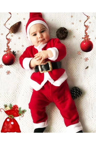 Pazariz Noel Baba Erkek Bebek Çocuk Yılbaşı Kostümü Yılbaşı ürün görseli 1