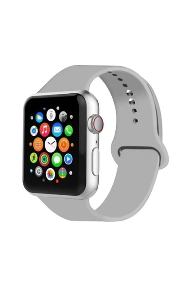 Pazariz Apple Watch Uyumlu Silikon Delikli Kordon 1 | 2 | 3 | 4 | 5 - 38mm/40mm - Kırmızı Siyah ürün görseli 1