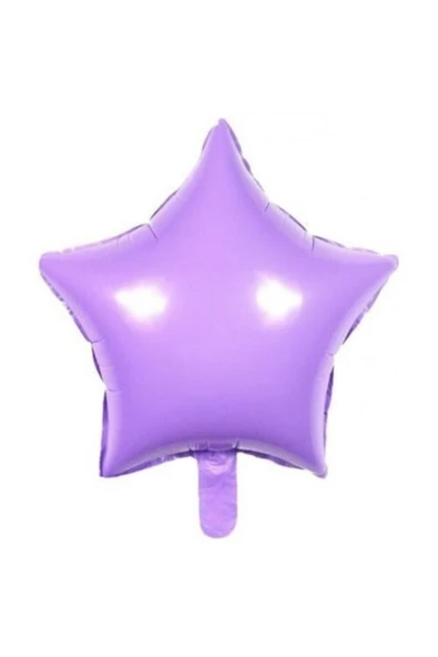 Pazariz Makaron Yıldız Folyo Balon Lila 45cm 3 Adet ürün görseli 1