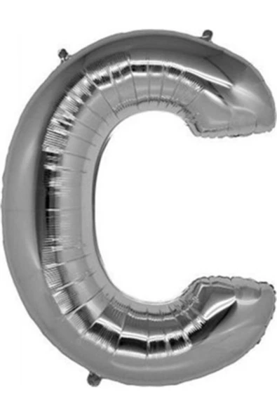 Pazariz C Harf Silver Gümüş Folyo Balon Harfli Helyum Balon 100 Cm Dev Boy ürün görseli 1