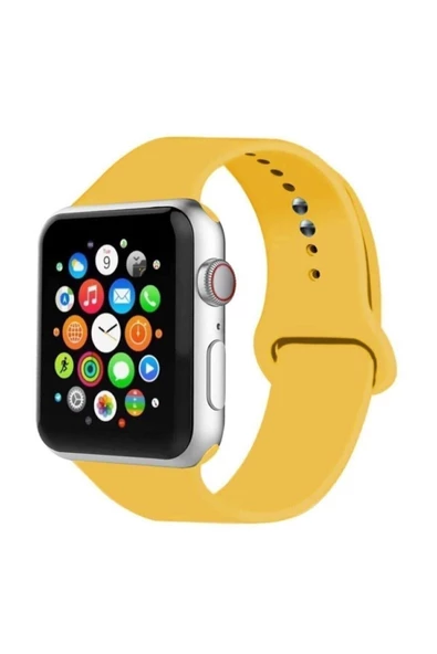 Pazariz Apple Watch Uyumlu Watch Uyumlu Uyumlu Kayış Seri 42 Mm/44 Mm - Siyah Kırmızı ürün görseli 1