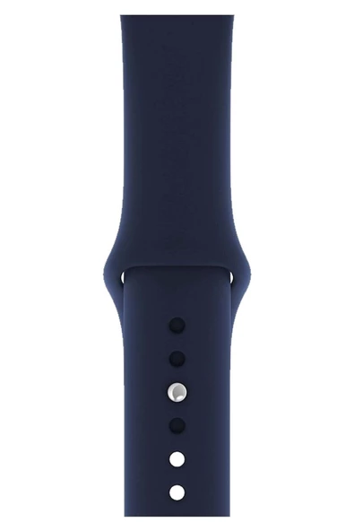 Pazariz Apple Watch Uyumlu 2 3 4 5 6 7 Se Delikli 42 44 45mm Kordon Kayış Bileklik Klasik Silikon ürün görseli 1
