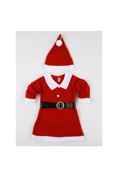 Pazariz Kız Çocuk Noel Elbise Noel Baba Kıyafeti Kostümü Yılbaşı 1-9 Yaş ürün görseli 1