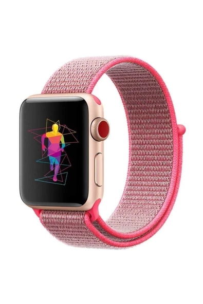 Pazariz Apple Watch Uyumlu 42-44-45mm 2,3,4,5,6 Se 7 Uyumlu Spor Model Cırtlı Kordon ürün görseli 1