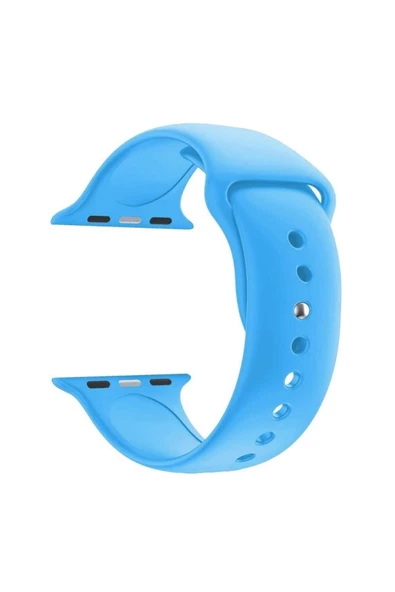Pazariz Mavi Apple Watch Uyumlu Kordon 2 3 4 5 Seri Uyumlu 42 mm Ve 44 mm Silikon Kordon Kayış ürün görseli 1