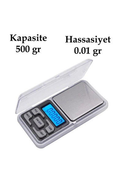 Pazariz Vegetii Digital Lcd Hassas Elektronik Kuyumcu Cep Terazisi Tartı 500 Gr / 0 ürün görseli 1