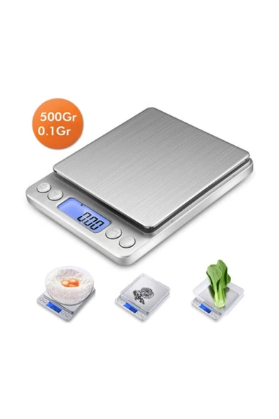 Pazariz Digital Lcd Hassas Tartı-mutfak Terazisi 500gr/0.1gr ürün görseli 1
