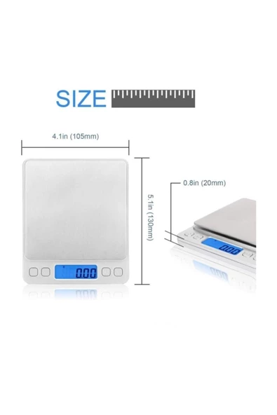 Pazariz Digital Lcd Hassas Mutfak Tartısı - Mutfak Terazisi 500gr/0.01gr ürün görseli 1
