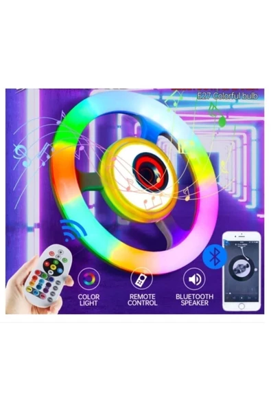 Pazariz Rgb Bluetooth Hoparlör Ufo Led Ampul Tipi Disko Işıklı Lamba Speaker ürün görseli 1