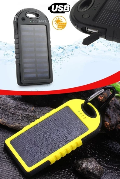 Pazariz Led Işıklı 8000 Mah Solar Powerbank ürün görseli 1
