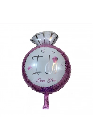 Pazariz Tek Taş Yüzük Figürlü Folyo Balon 18 Inç Pembe ürün görseli 1