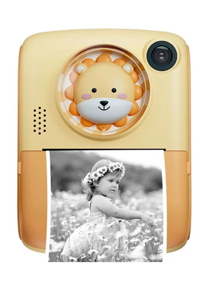 Pazariz Anlık Termal Yazıcılı Dijital Çocuk Kamerası 2.0 İnç HD Instant Photo Printer Camera Sarı ürün görseli 1