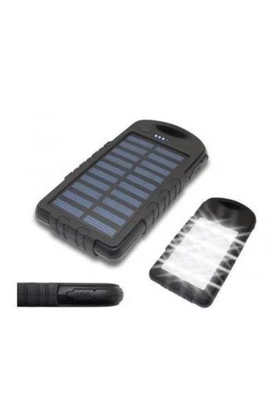 Pazariz Solar Powerbank 10.000 Mah Güneş Enerjili Powerbank 12 Led Işıklı ürün görseli 1