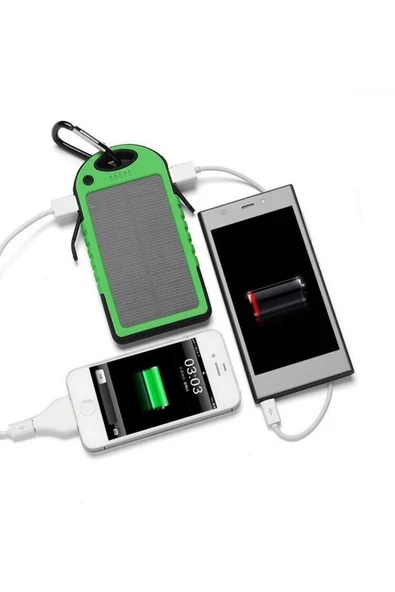 Pazariz 10000mah Solar Powerbank Şarj Aleti Sarı ürün görseli 1