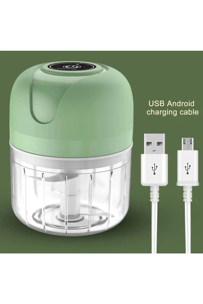 Pazariz Rende Şarjlı Mini kablosuz sarımsak ezici rechargeable sebze biber Parçalayıcı 250 Ml ürün görseli 1