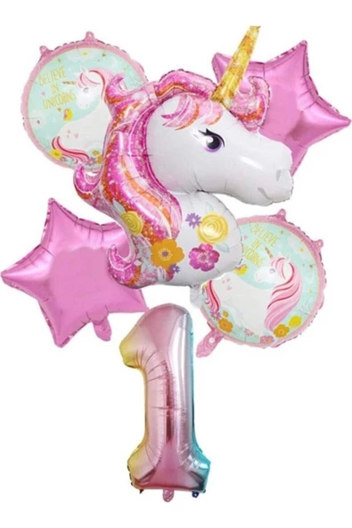 Pazariz Unicorn 6lı Balon Set ürün görseli 1