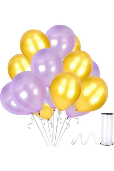 Pazariz Lila-altın Metalik Sedefli Balon 30 Adet ürün görseli 1