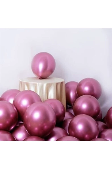 Pazariz Parti Balonu Krom Balon Pembe Balon 25 Adet ürün görseli 1