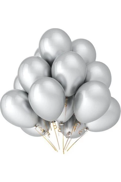 Pazariz Parti Metalik Gümüş Balon 20'li ürün görseli 1