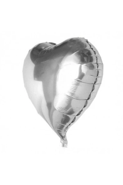 Pazariz Kalp Balon Folyo Gümüş 60 Cm 24 Inç ürün görseli 1