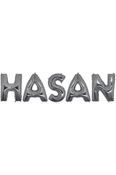 Pazariz Doğum Günü Hasan Gümüş Harf Folyo Balon Set 40cm ürün görseli 1
