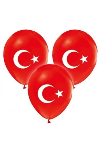 Pazariz Türk Bayraklı Baskılı Balon 20 Adet ürün görseli 1