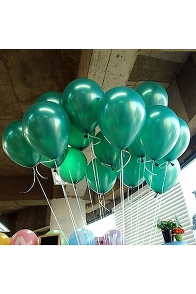 Pazariz 12 Inç Metalik Koyu Yeşil Balon 10'lu ürün görseli 1