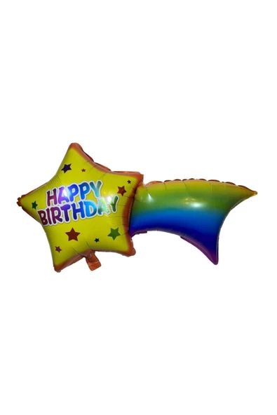 Pazariz Happy Birthday Yıldız Figürlü Folyo - Doğum Günü Balonu - 18 Inç ürün görseli 1