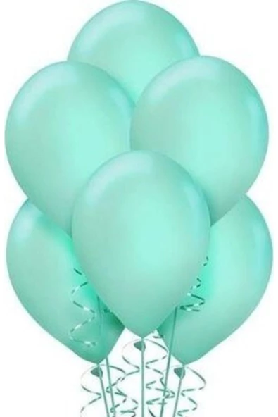 Pazariz Balon 100 Adet Metalize Balon Metalik Balon Mint Yeşili 16 Inç ürün görseli 1