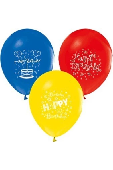 Pazariz Happy Birthday Baskılı Balon 10 Adet ürün görseli 1