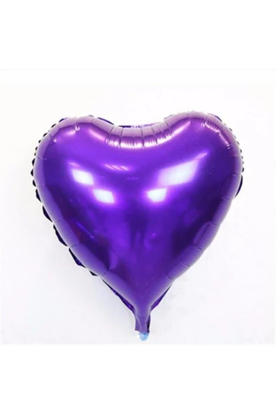 Pazariz Kalp Balon Folyo Mor 45 Cm 18 Inç ürün görseli 1