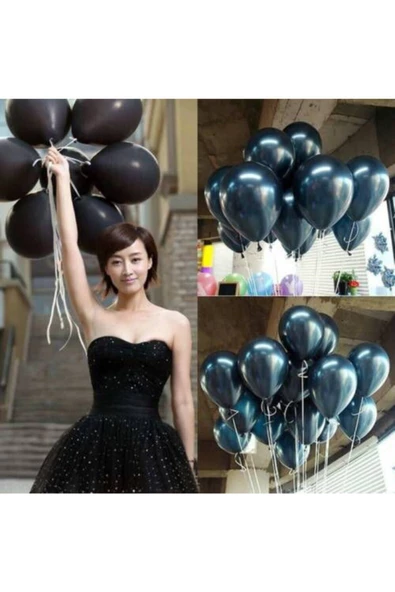 Pazariz 25 Adet 1. Sınıf Xl Siyah Renk Balon Mm16-25 ürün görseli 1